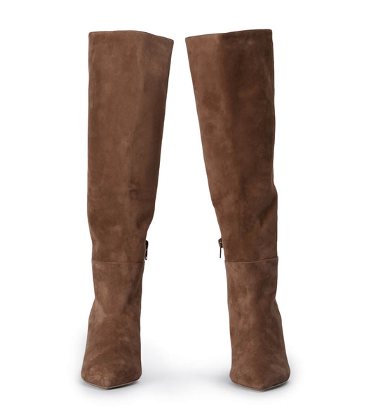 Brown Tony Bianco Drake Saddle Suede 9.5cm Knee High Boots | AZADF54859