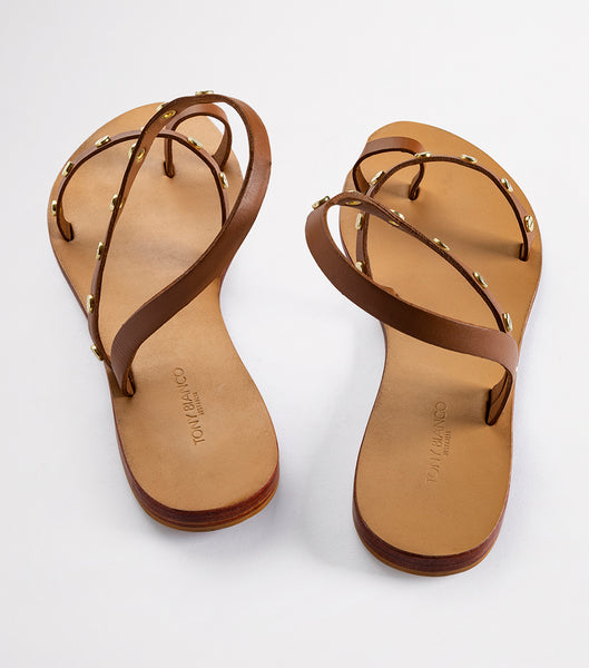 Brown Tony Bianco Finola Tan 1cm Sandals | EZAHC83886