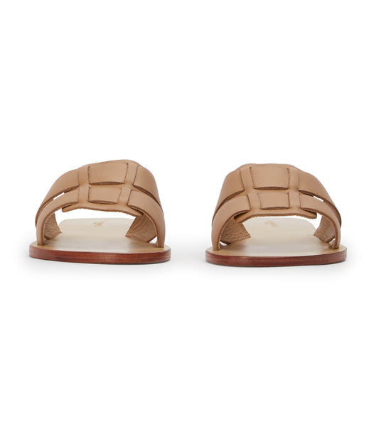 Brown Tony Bianco Force Camel 1cm Flat Sandals | PZAER30077