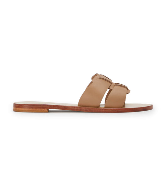 Brown Tony Bianco Force Camel 1cm Flat Sandals | PZAER30077