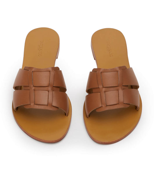 Brown Tony Bianco Force Tan 1cm Flat Sandals | ZANZX13251