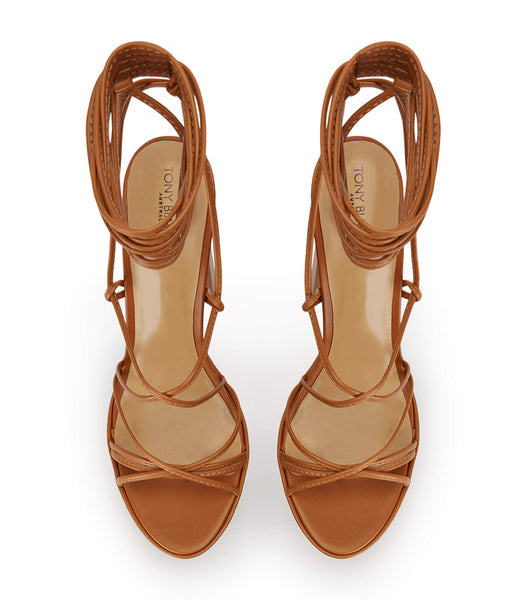 Brown Tony Bianco Jemma Tan Como 14cm Block Heels | DZAKV31569