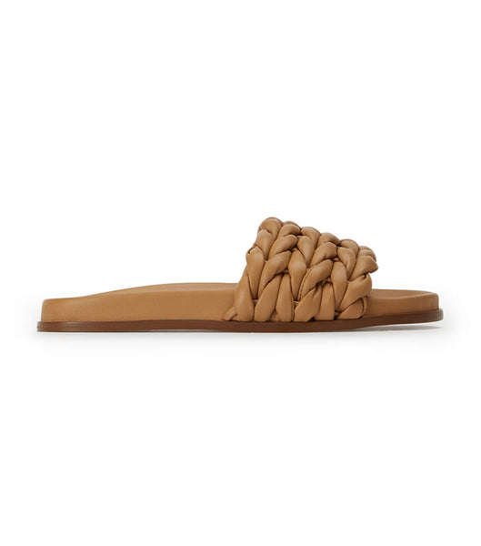 Brown Tony Bianco Layton Biscuit Nappa Flat Sandals | SZAVO52245