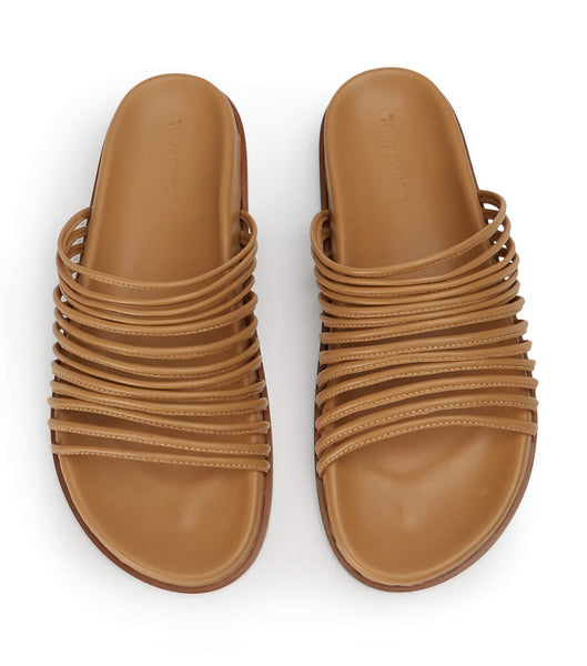 Brown Tony Bianco Libi Biscuit Nappa Slides | UZAND53123