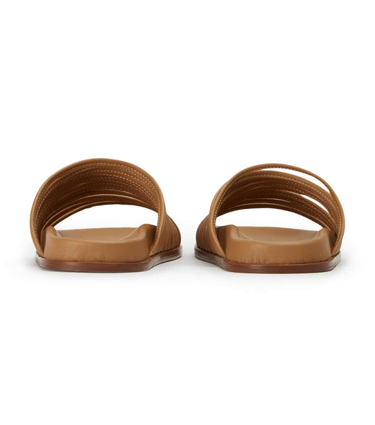 Brown Tony Bianco Libi Biscuit Nappa Slides | UZAND53123