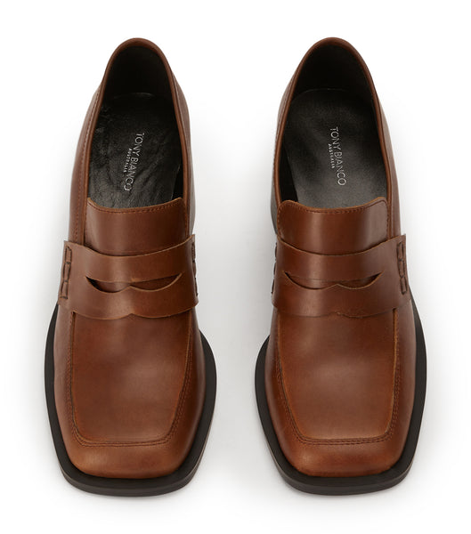 Brown Tony Bianco Lomax Cognac 6.5cm Loafers | MZAHR74254