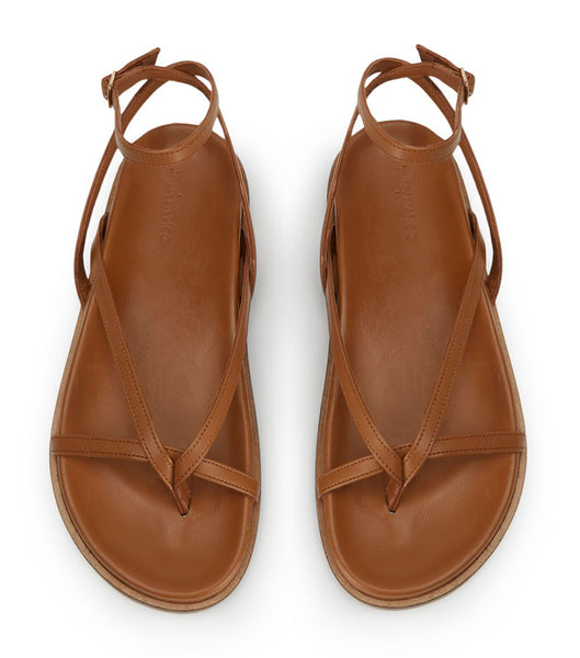 Brown Tony Bianco Lucie Tan Nappa 1.5cm Flat Sandals | AZAWC16083