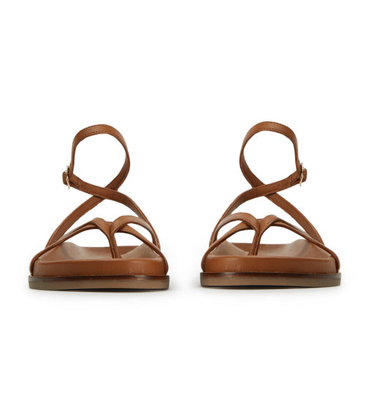 Brown Tony Bianco Lucie Tan Nappa 1.5cm Flat Sandals | AZAWC16083