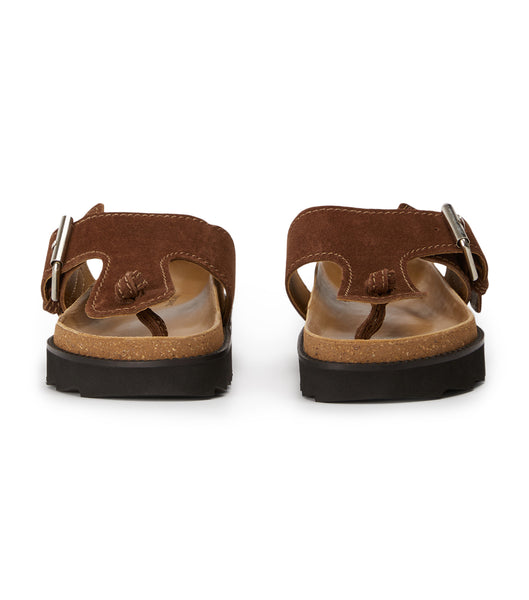 Brown Tony Bianco Marlo Choc Suede 3cm Flat Sandals | XZABH14304