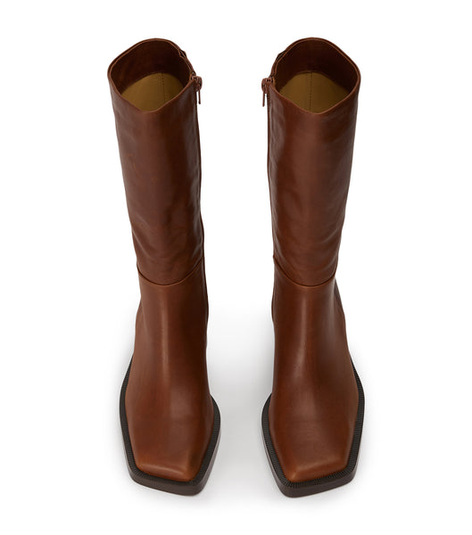 Brown Tony Bianco Prestige Cognac 8cm Knee High Boots | SZAVO65700