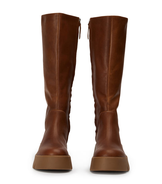 Brown Tony Bianco Rage Cognac 5.5cm Combat Boots | AZAWC92332