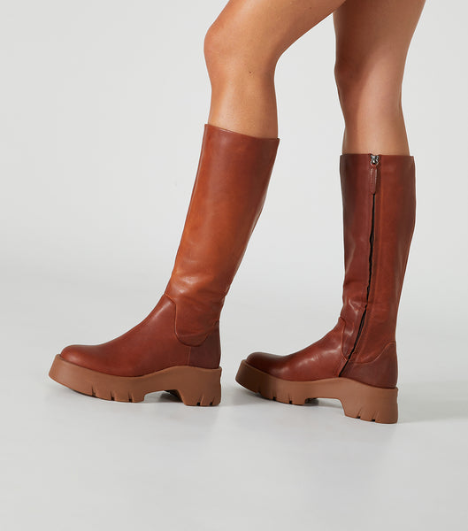 Brown Tony Bianco Rage Cognac 5.5cm Knee High Boots | TZAWZ75649