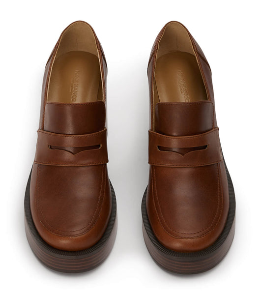 Brown Tony Bianco Taranto Cognac 9cm Loafers | FZAHY77370