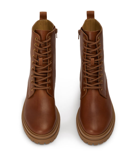 Brown Tony Bianco Wya Cognac 4.5cm Combat Boots | ZAZDE48327