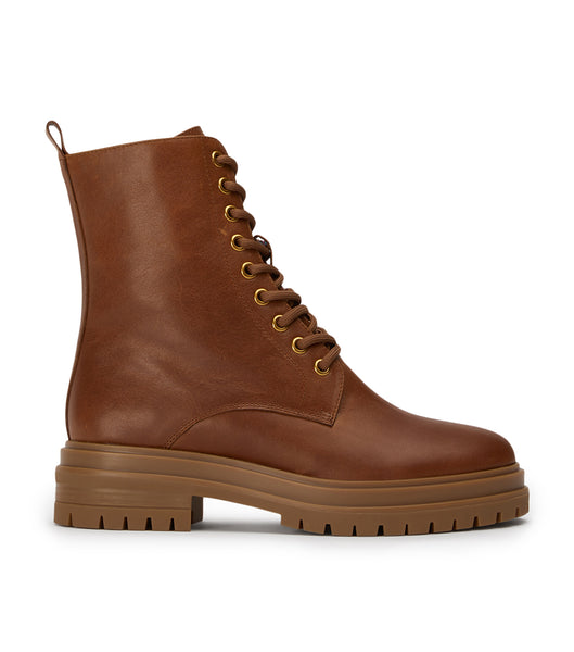 Brown Tony Bianco Wya Cognac 4.5cm Combat Boots | ZAZDE48327