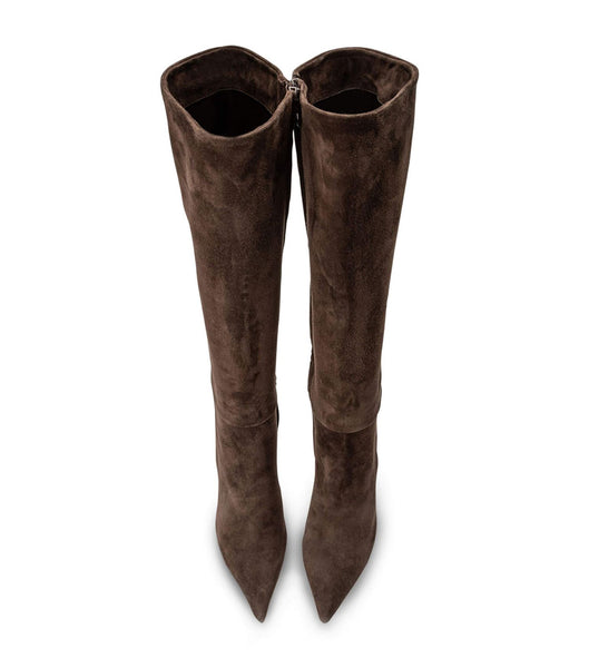 Chocolate Tony Bianco Apollo Espresso Suede 10.5cm Knee High Boots | SZAVO67128