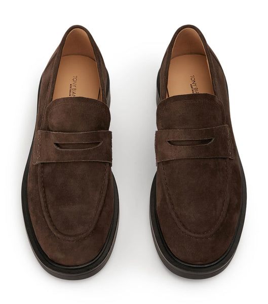 Chocolate Tony Bianco Cherish Espresso Suede 4.5cm Loafers | PZAQX62416