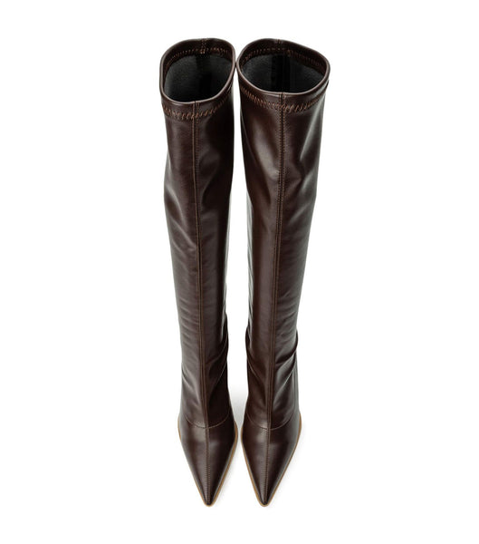 Chocolate Tony Bianco Knight Choc Venezia 9.5cm Heeled Boots | SZANY39556