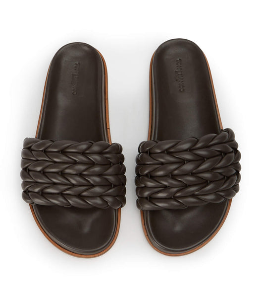 Chocolate Tony Bianco Layton Chocolate Nappa Slides | AZAWC32146