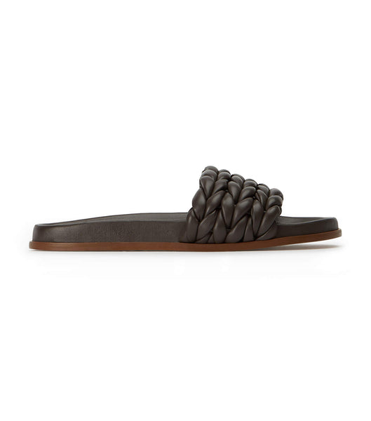 Chocolate Tony Bianco Layton Chocolate Nappa Slides | AZAWC32146