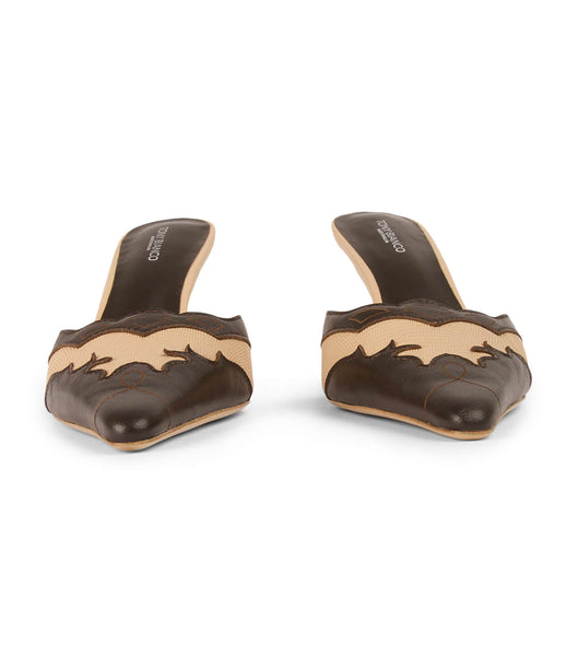 Chocolate Tony Bianco Shuga Beech/Chocolate 8cm Low Heels | ZZAMJ60682