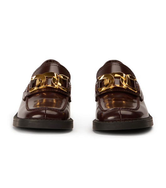 Chocolate Tony Bianco Tia Vino Hi Shine 4cm Loafers | DZAKV96791