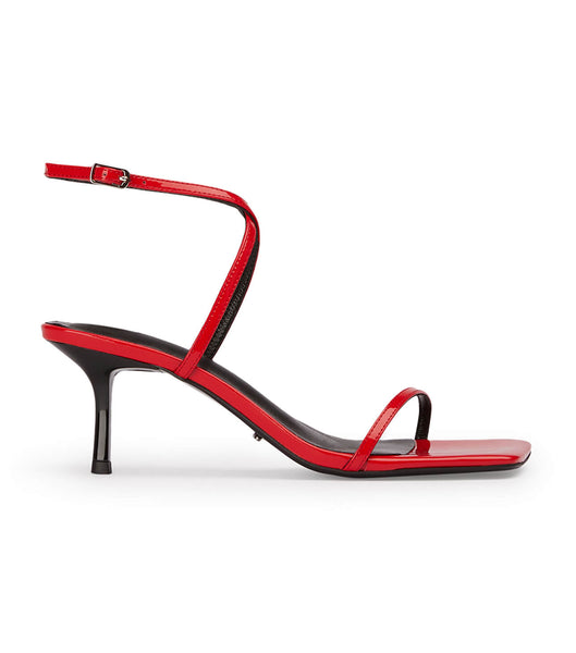 Deep Red Tony Bianco Axent Scarlet Patent 6.5cm Strappy Heels | YZAVQ89736