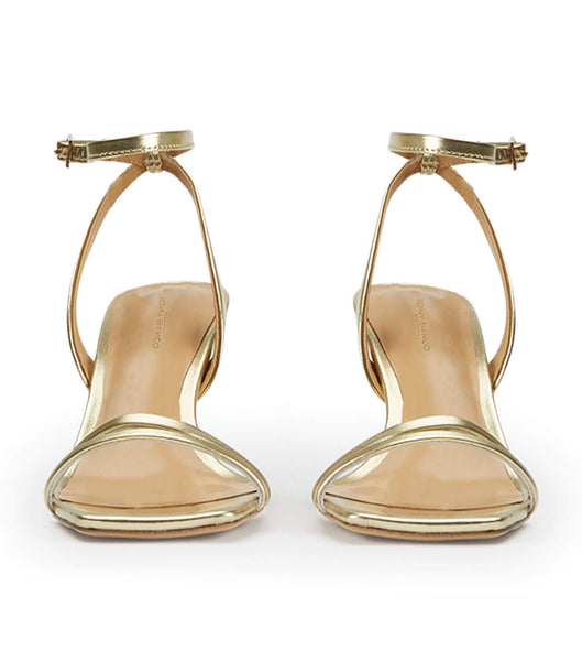 Gold / Metal Tony Bianco Camelia Gold Nappa Metallic 8.5cm Bridal Heels | GZAUC28203