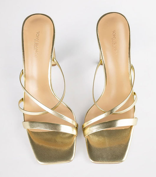 Gold / Metal Tony Bianco Fior Gold Nappa Metallic 11cm Event Heels | TZAPQ91443