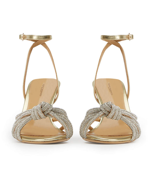 Gold / Metal Tony Bianco Helena Gold Nappa Metallic 8.5cm Low Heels | QZAUV21556