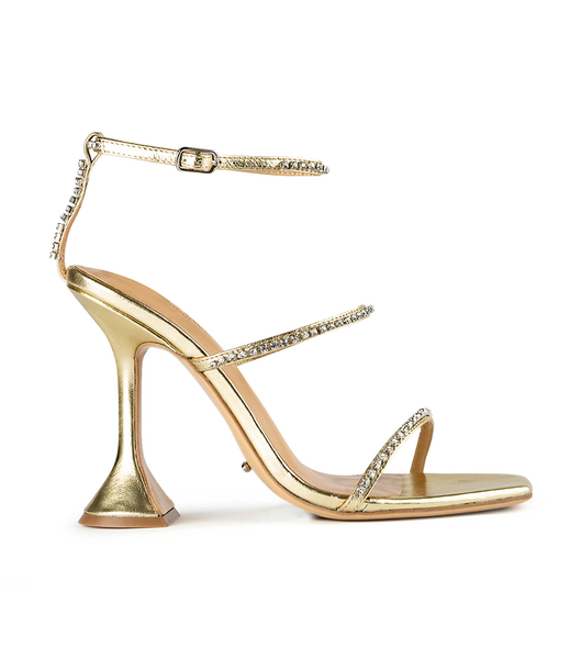 Gold / Metal Tony Bianco Skye Gold Nappa Metallic 10.5cm Bling Heels | AZADF81376