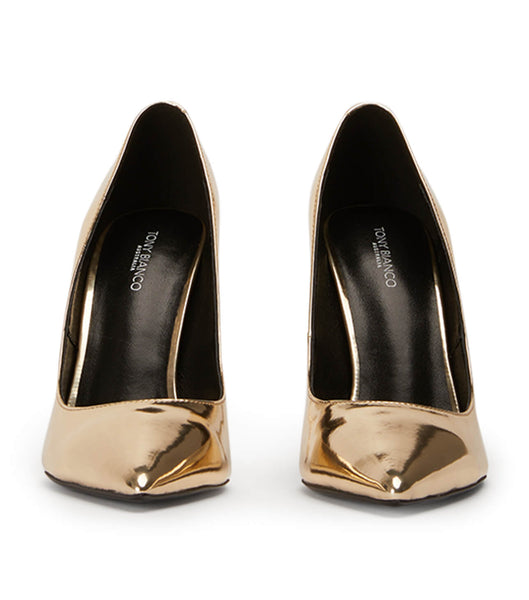 Gold Tony Bianco Anja Gold Shine 10.5cm Court Shoes | SZAVO15437