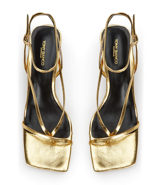 Gold Tony Bianco Avi Gold Foil 6.5cm Low Heels | ZADYB15110