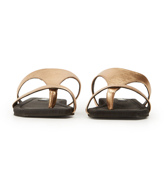 Gold Tony Bianco Eman Antique Gold Nappa 1.5cm Sandals | ZZAMJ69702