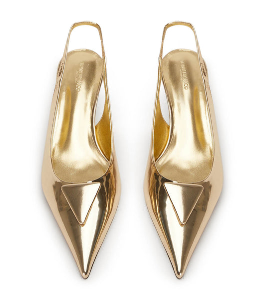 Gold Tony Bianco Kimmy Gold Shine 4.5cm Court Shoes | ZAJKU87563