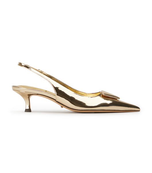 Gold Tony Bianco Kimmy Gold Shine 4.5cm Court Shoes | ZAJKU87563