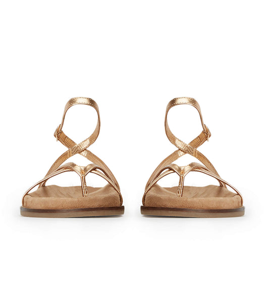 Gold Tony Bianco Lucie Antique Gold Nappa 1.5cm Sandals | ZADYB78209