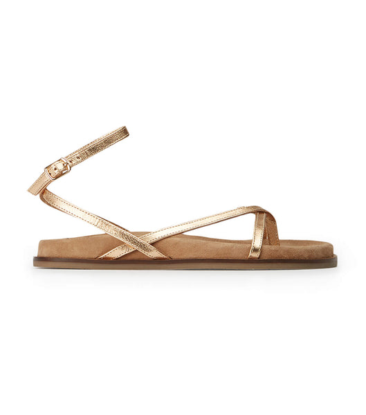 Gold Tony Bianco Lucie Antique Gold Nappa 1.5cm Sandals | ZADYB78209