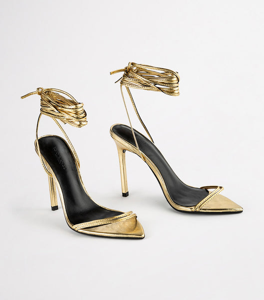 Gold Tony Bianco Millie Gold Foil 10.5cm Event Heels | ZAICD98382