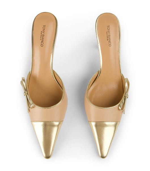 Gold Tony Bianco Shirley Beech/Gold 8cm Court Shoes | UZATG11972