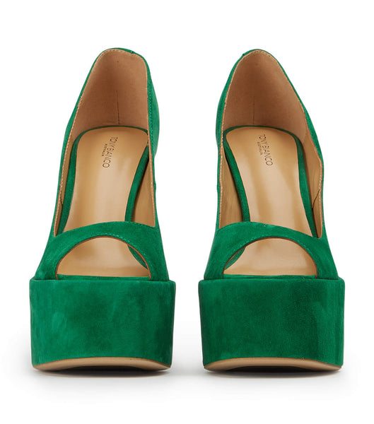 Green Tony Bianco Jolee Jade Suede 15cm Platform Shoes | DZAVO77673