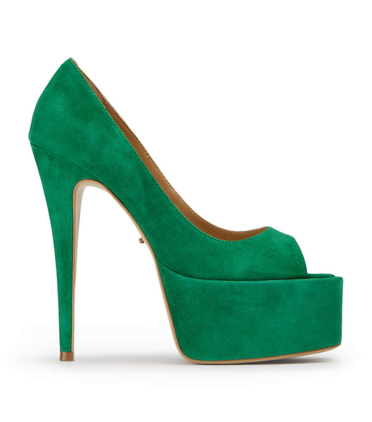 Green Tony Bianco Jolee Jade Suede 15cm Platform Shoes | DZAVO77673