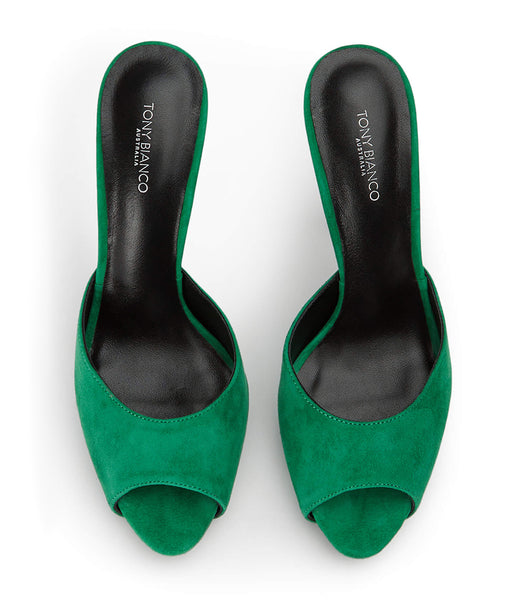 Green Tony Bianco Love Jade Suede 12cm Stiletto Heels | ZAIIZ44817