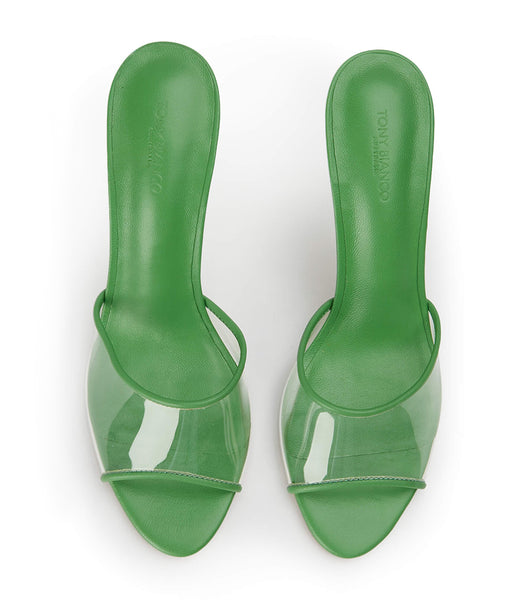 Green Tony Bianco Riana Clear Vinylite/Acid Green 9.5cm Stiletto Heels | ZAQCS46080