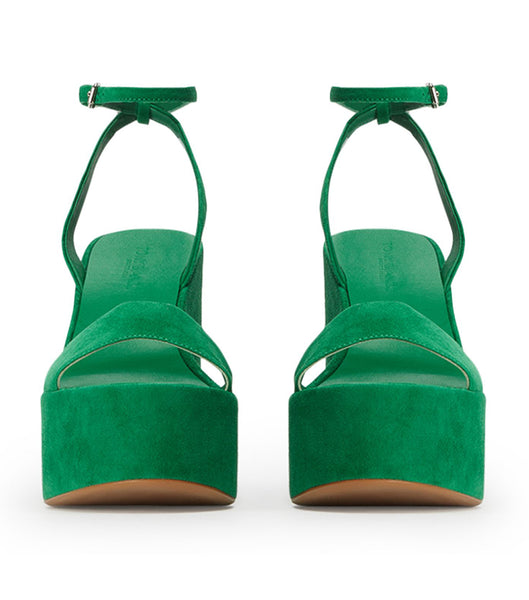 Green Tony Bianco Vesna Jade Suede 13cm Platform Shoes | ZAEGJ54192