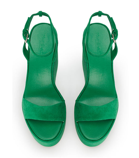 Green Tony Bianco Vesna Jade Suede 13cm Platform Shoes | ZAEGJ54192