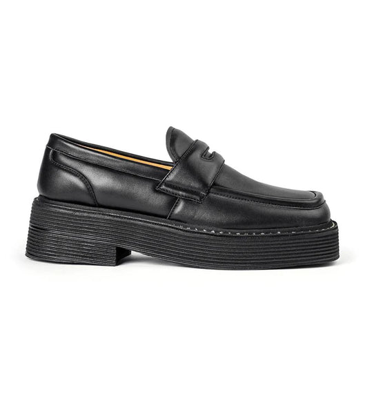 Grey / Black Tony Bianco Granite Black Nappa 5cm Loafers | ZAJVR10646