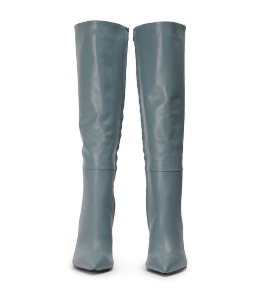 Grey Tony Bianco Apollo Steel Nappa 10.5cm Knee High Boots | QZAUV60724