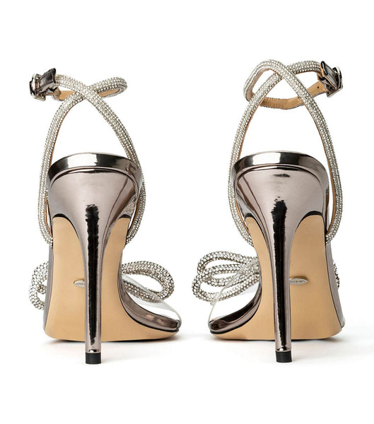 Grey Tony Bianco Franz Gunmetal Shine 10.5cm Strappy Heels | SZANY97042