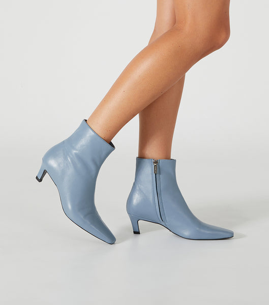 Grey Tony Bianco Vicci Steel Nappa 5cm Heeled Boots | MZAFT24536